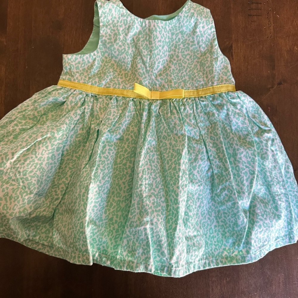 Baby Girl 3M Easter Garden Party Dress Teal Yellow
